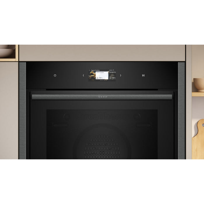 Neff N90 B64CS51G0B Single Slide & Hide Electric Oven - Black w/Graphite Trim Image 2