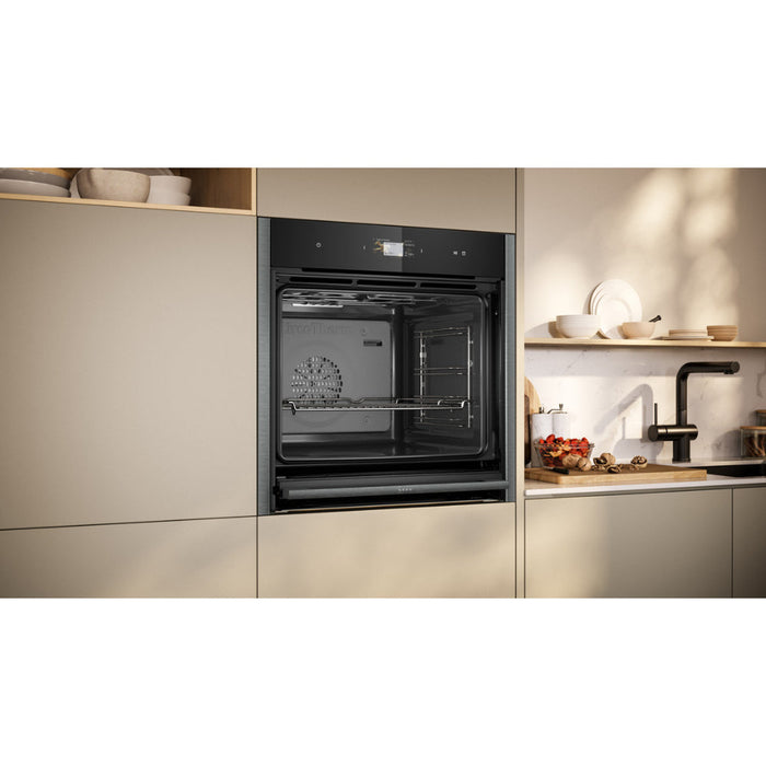 Neff N90 B64FS31G0B Single Slide & Hide Electric Oven w/Steam - Black w/Graphite Trim Image 6