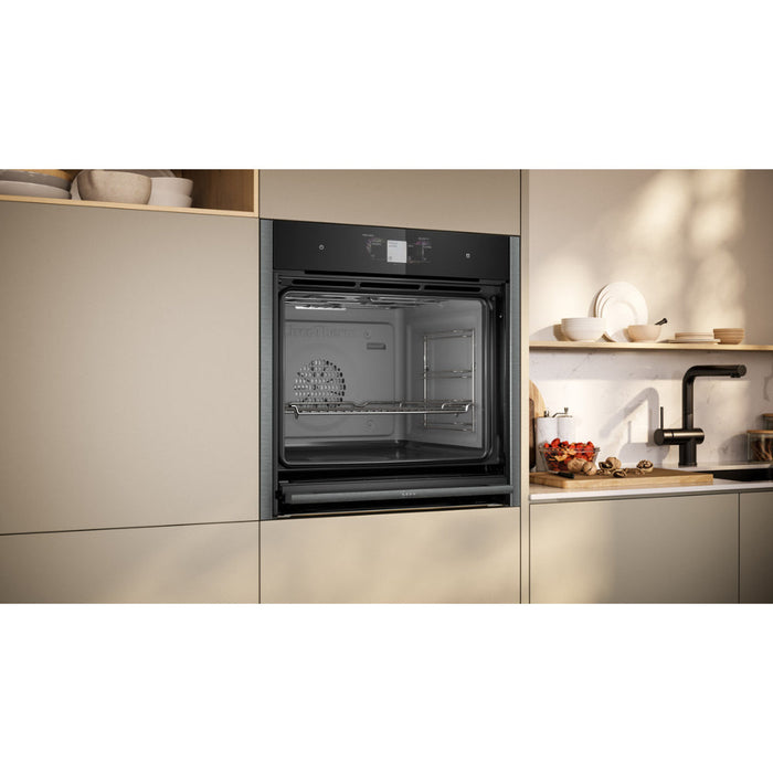 Neff N90 B64FT53G0B Single Slide & Hide Electric Oven w/Steam - Black w/Graphite Trim Image 6