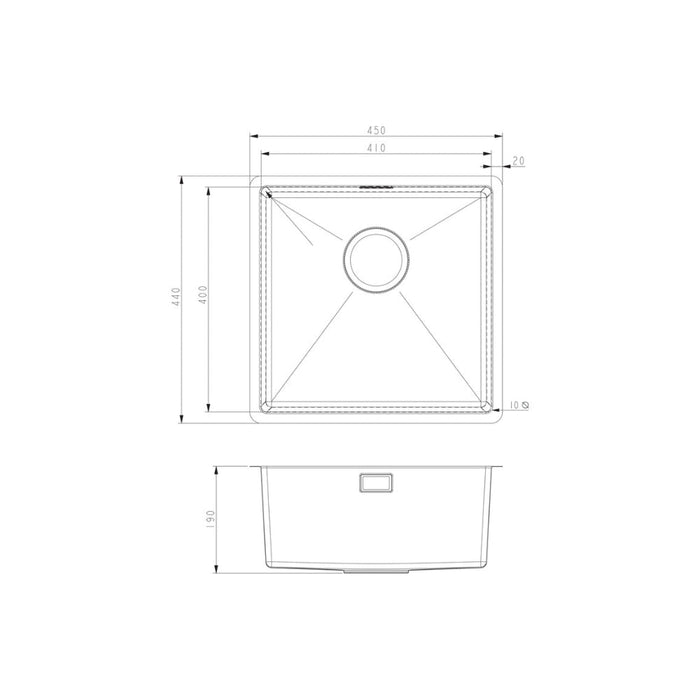 Prima+ 1.0B R10 Inset/Undermount Sink - St/Steel Image 3