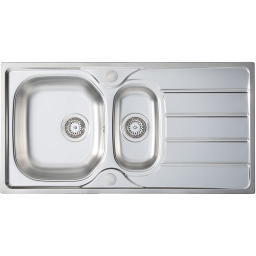 Prima 1.5B 965x500mm Inset Sink - St/Steel Image 1