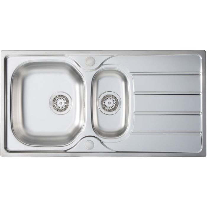 Prima 1.5B 965x500mm Inset Sink - St/Steel Image 1