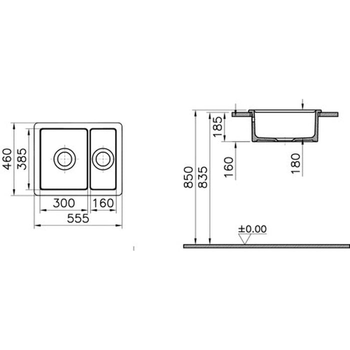 Prima 1.5B Inset Ceramic Sink (Inc. Waste) - White Image 2