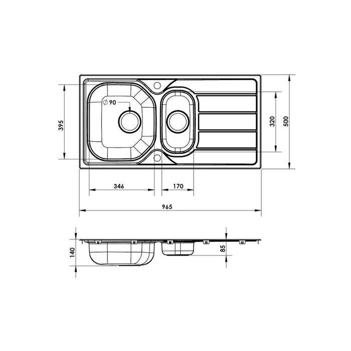 Prima 1.5B Inset Sink & Chelsea Tap Pack - St/Steel & Chrome Image 5