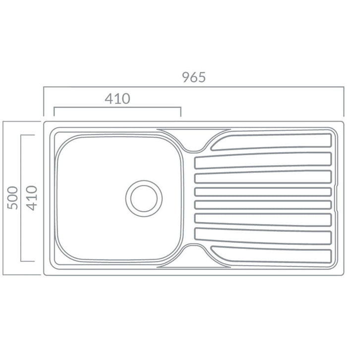 Prima 1B Inset Sink & Staten Tap Pack - St/Steel & Chrome Image 5