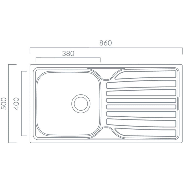 Prima 1B St/Steel Sink & Single Lever Tap Pack Image 4