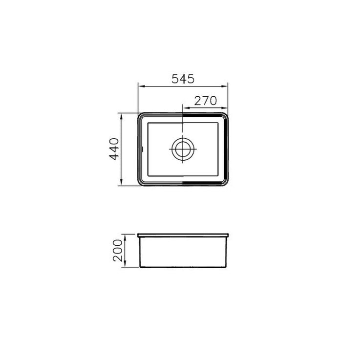 Prima 1B Undermount Ceramic Sink (Inc. Waste) - White Image 2