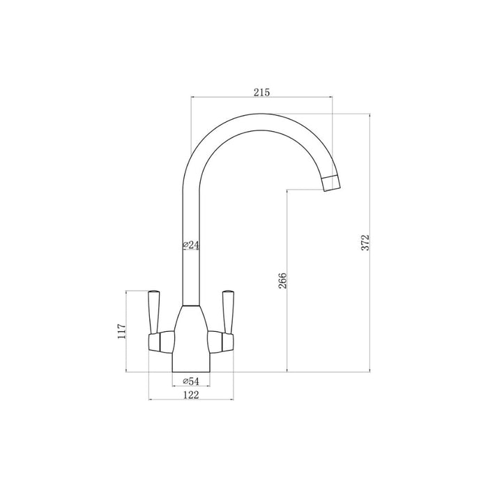 Prima Chelsea Dual Lever Mixer Tap Image 5