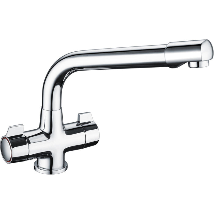 Prima Classic Dual Lever Quarter Turn Mixer Tap - Chrome Image 1