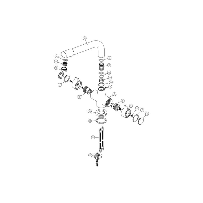 Prima Classic Dual Lever Quarter Turn Mixer Tap - Chrome Image 2