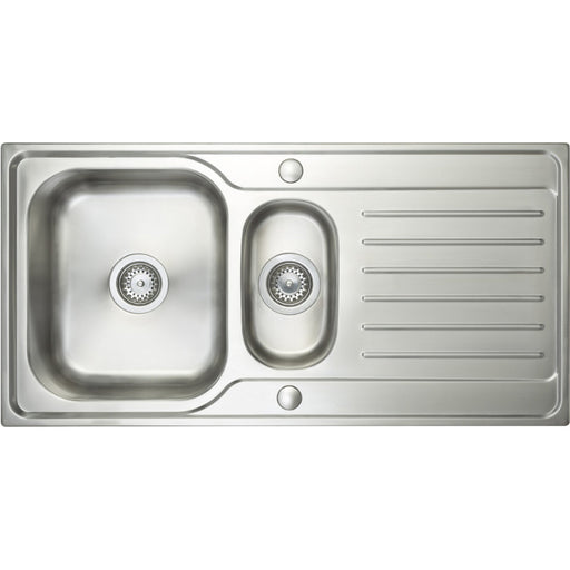 Prima Deep 1.5B & Drainer Inset Sink - Polished Steel Image 1