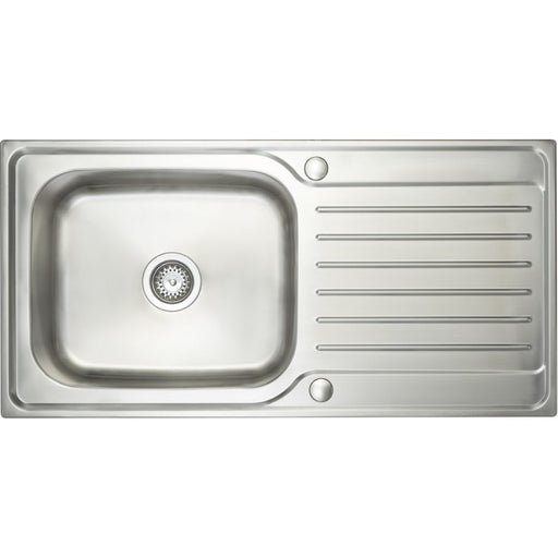 Prima Deep 1B & Drainer Inset Sink - Polished Steel Image 1