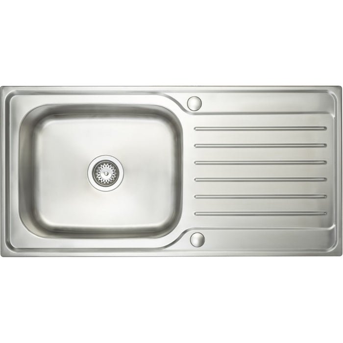 Prima Deep 1B & Drainer Inset Sink - Polished Steel Image 1