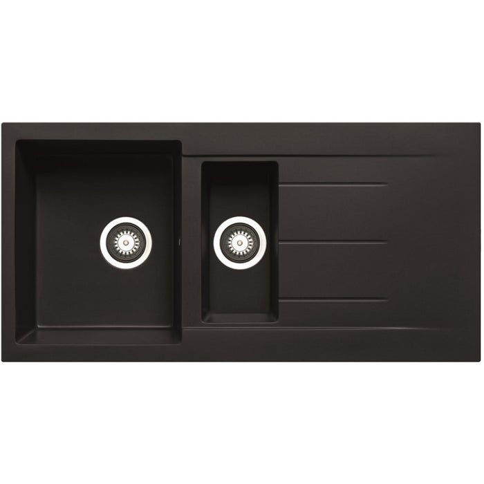 Prima+ Granite 1.5B Inset Sink & Staten Tap Pack - Black Image 2