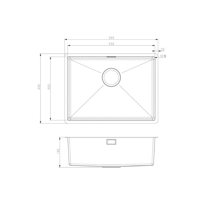 Prima+ Large 1.0B R10 Inset/Undermount Sink - St/Steel Image 3