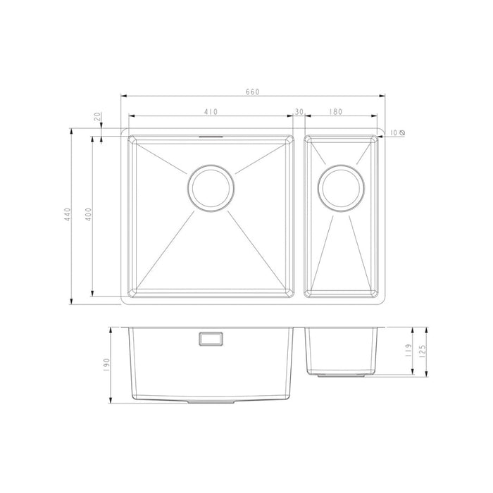 Prima+ Large 1.5B R10 LH Inset/Undermount Sink - St/Steel Image 3
