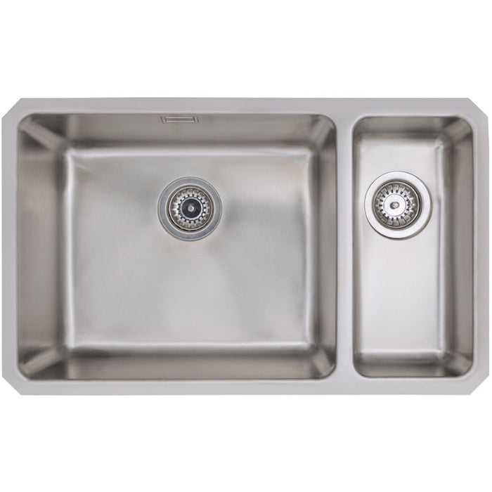 Prima+ Large 1.5B R25 LH Undermount Sink - St/Steel Image 1