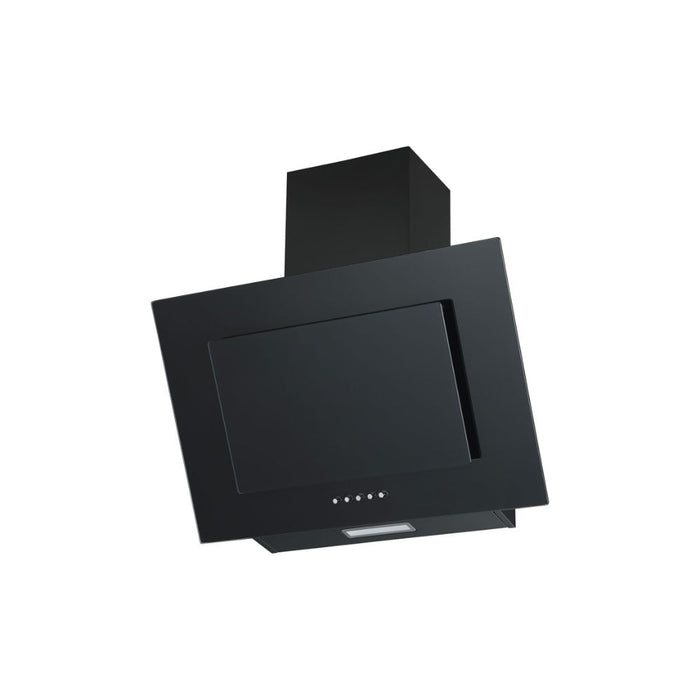 Prima PRAE0032 60cm Angled Chimney Hood - Black Glass Image 1