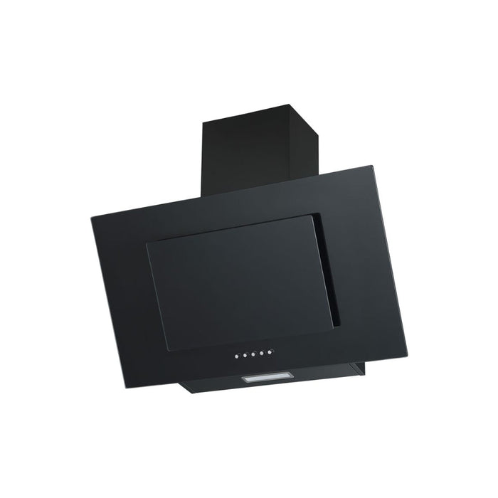 Prima PRAE0034 70cm Angled Chimney Hood - Black Glass Image 1