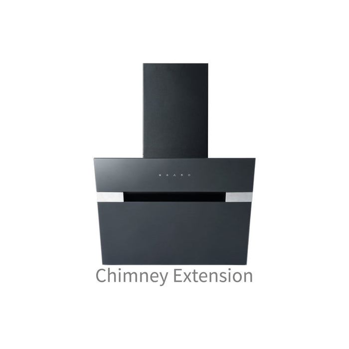 Prima PRAE801 Angled Chimney Hood Extension - Black Image 1