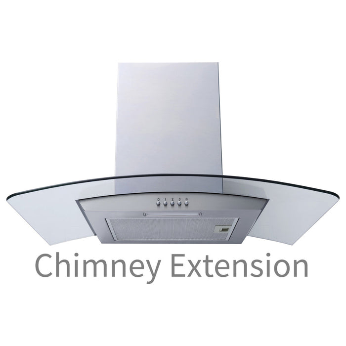 Prima PRCGH801 Curved Chimney Hood Extension - St/Steel Image 1