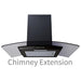 Prima PRCGH901 Curved Chimney Hood Extension - Black Image 1