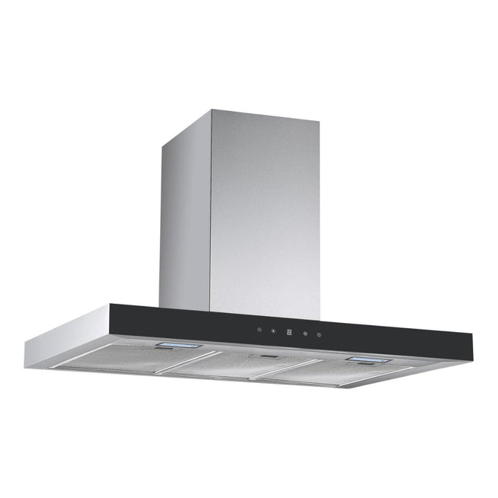 Prima PRCH035 90cm Box Chimney Hood - Black & St/Steel Image 1