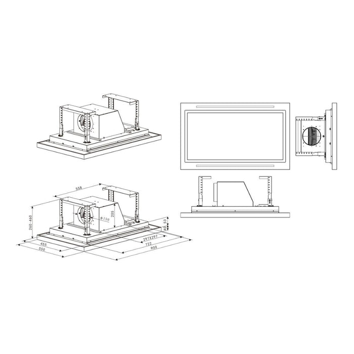 Prima PRCH303 90cm Ceiling Hood - St/Steel Image 2