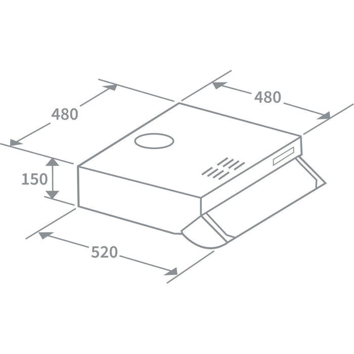 Prima PRCH400 60cm Visor Hood - Silver Image 3