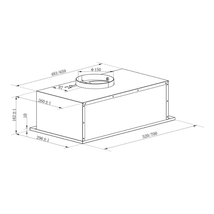 Prima PRCH702 52cm Canopy Hood - Grey Image 2