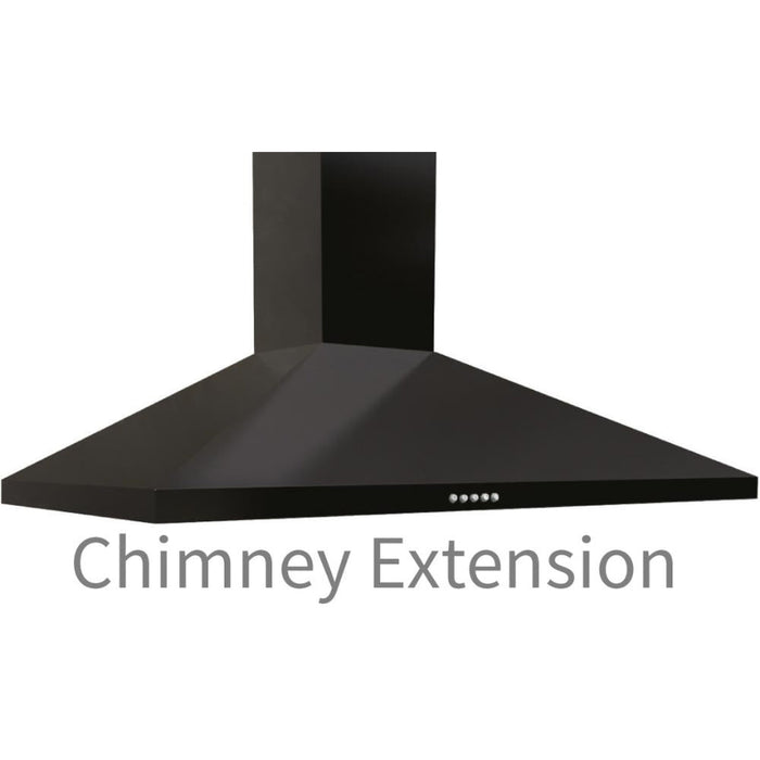 Prima PRCH900 81cm Chimney Hood Extension - Black Image 1