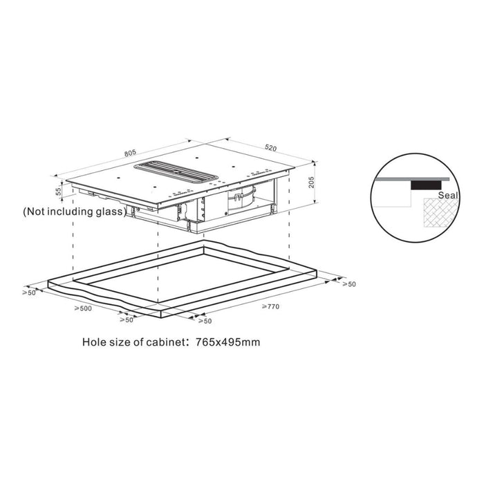 Prima PRVH002 80cm Venting Induction Hob - Black Image 2