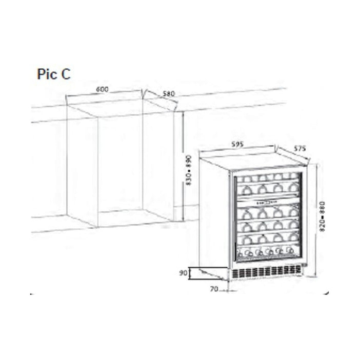 Prima PRWC410 60cm Wine Cooler - Black Image 2