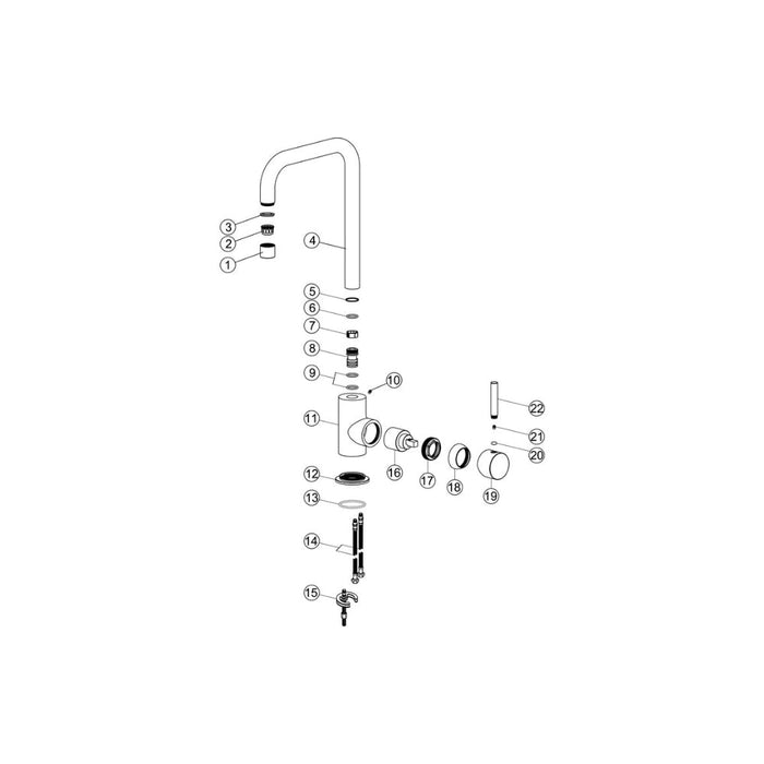 Prima Rhode U-Spout Mixer Tap - Chrome Image 2