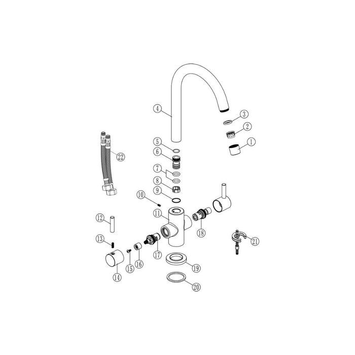 Prima Staten Swan Neck Dual Lever Mixer Tap Image 3