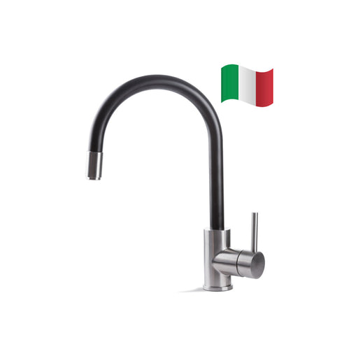 Prima+ Tiber Single Lever Mixer Tap w/Pull Out - Black & St/Steel Image 1
