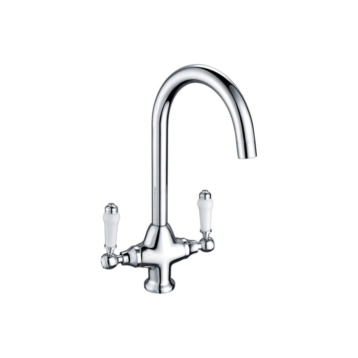 Prima Traditional Belfast Dual Lever Tap - Chrome Image 1