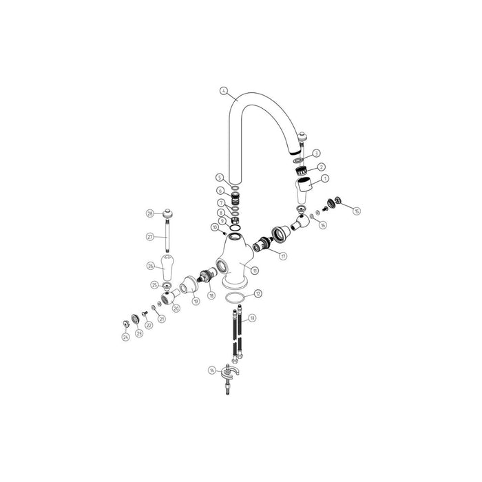 Prima Traditional Belfast Dual Lever Tap - Chrome Image 2