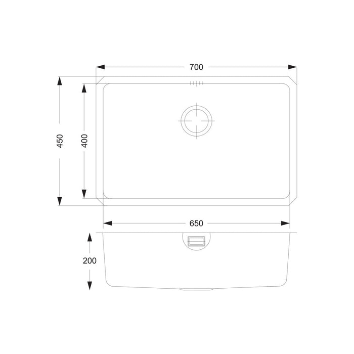 Prima+ XL 1.0B R25 Undermount Sink - St/Steel Image 3