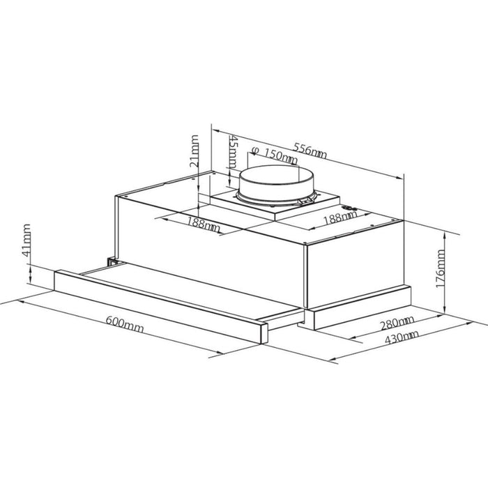 Unbranded CBT625/2X/1/UK 60cm Telescopic Hood - St/Steel Image 7