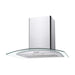 Unbranded CGM70NX 70cm Curved Glass Chimney Hood - St/Steel & Glass Image 1