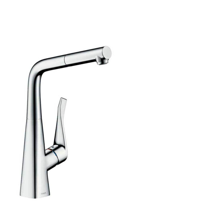 Hansgrohe Metris M71 - Single Lever Kitchen Mixer 320 with Pull-Out Spout, Single Spray Mode - Unbeatable Bathrooms