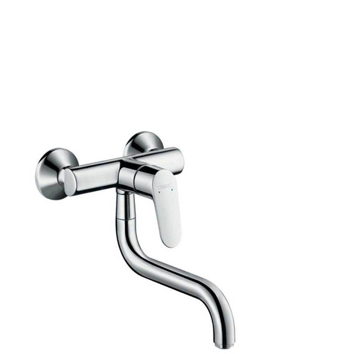 Hansgrohe Focus M41 - Single Lever Kitchen Mixer Wall-Mounted, Single Spray Mode - Unbeatable Bathrooms