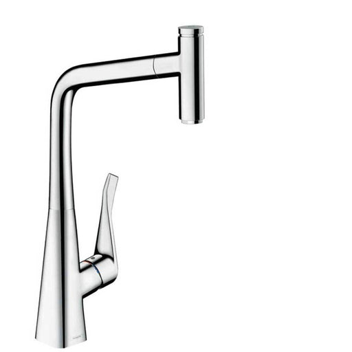 Hansgrohe Metris Select M71 - Single Lever Kitchen Mixer 320 with Pull-Out Spout and Sbox, Single Spray Mode - Unbeatable Bathrooms