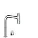 Hansgrohe Metris Select M71 - 2-Hole Single Lever Kitchen Mixer 200 with Pull-Out Spout and Sbox, Single Spray Mode - Unbeatable Bathrooms