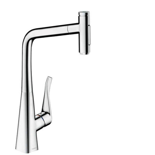 Hansgrohe Metris Select M71 - Single Lever Kitchen Mixer 320 with Pull-Out Spray and Sbox, 2 Spray Modes - Unbeatable Bathrooms