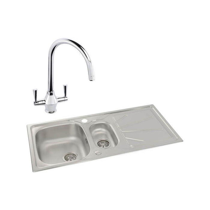 Abode Trydent 1.5 Bowel Inset Stainless Steel Sink & Tap Pack Additional Image - 5