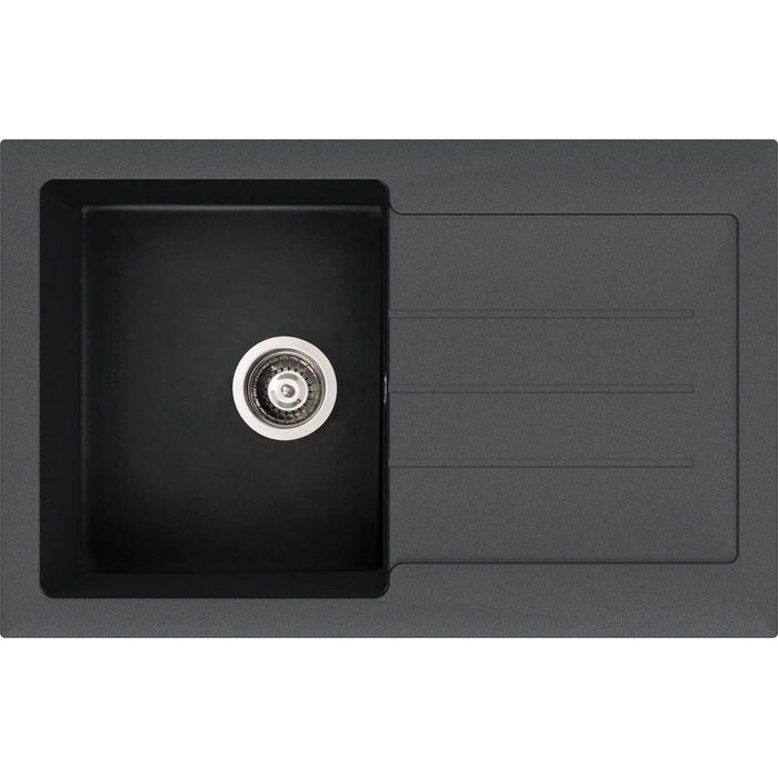 Abode Xcite 1 Bowel Inset Black Metallic Sink & Tap Pack Additional Image - 1