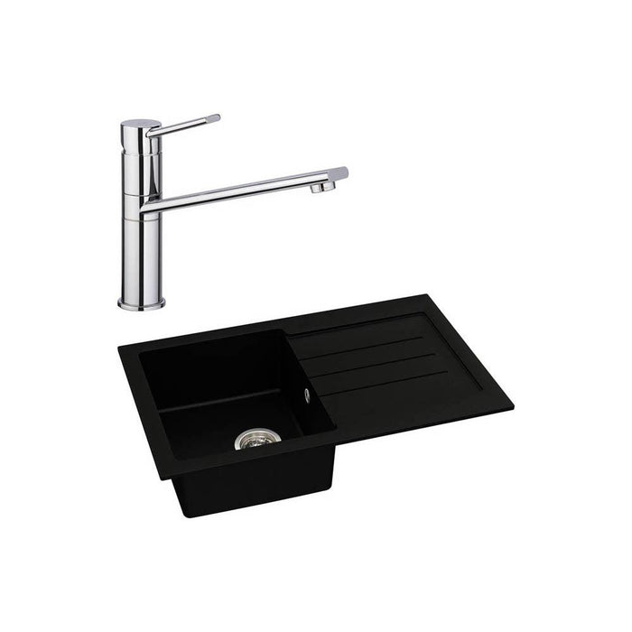 Abode Xcite 1 Bowel Inset Black Metallic Sink & Tap Pack Additional Image - 12