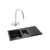 Abode Oriel 1.5 Bowel Inset Black Granite Sink & Tap Pack